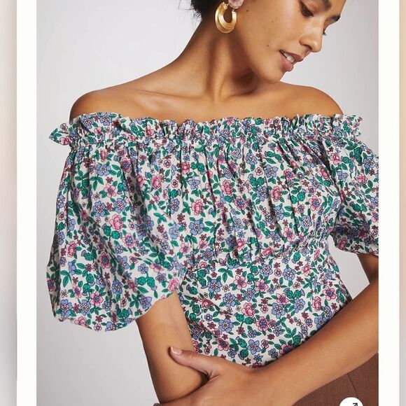 Anthropologie Banjanan Floral Off the Shoulder Top NWT - Picture 1 of 10